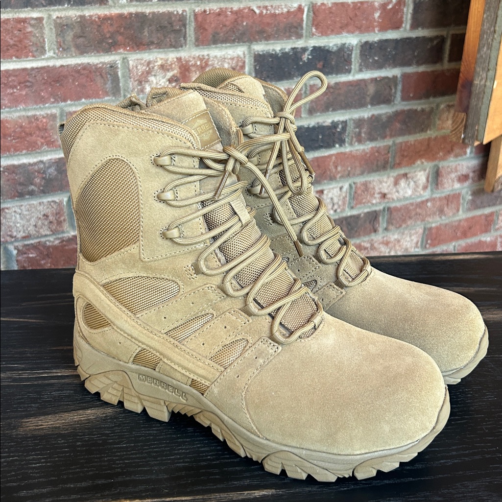 Merrell Unisex Tan Moab 2 Defense Slip Resistant Tactical Work Boot Brand New